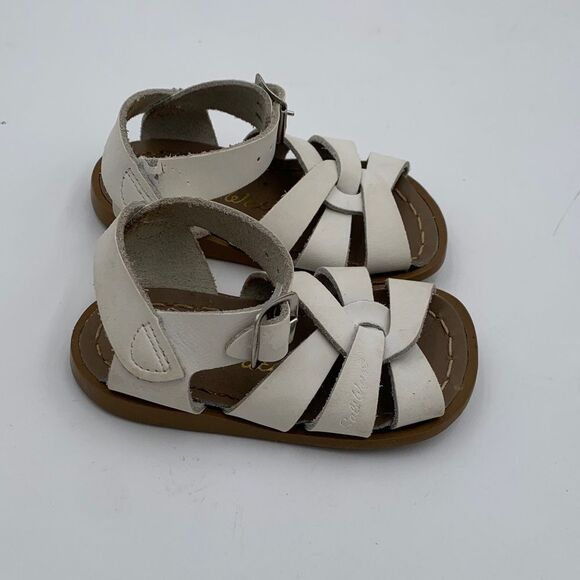 Saltwater white classic leather summer sandals size 4 - Picture 6 of 9